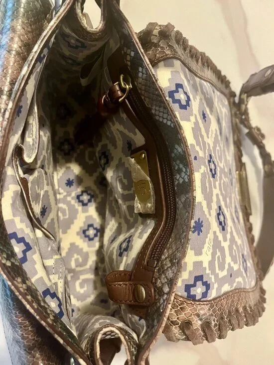 RAFE New York Snakeskin Embossed Leather Whipstitch Crossbody Bag - Picture 15 of 16